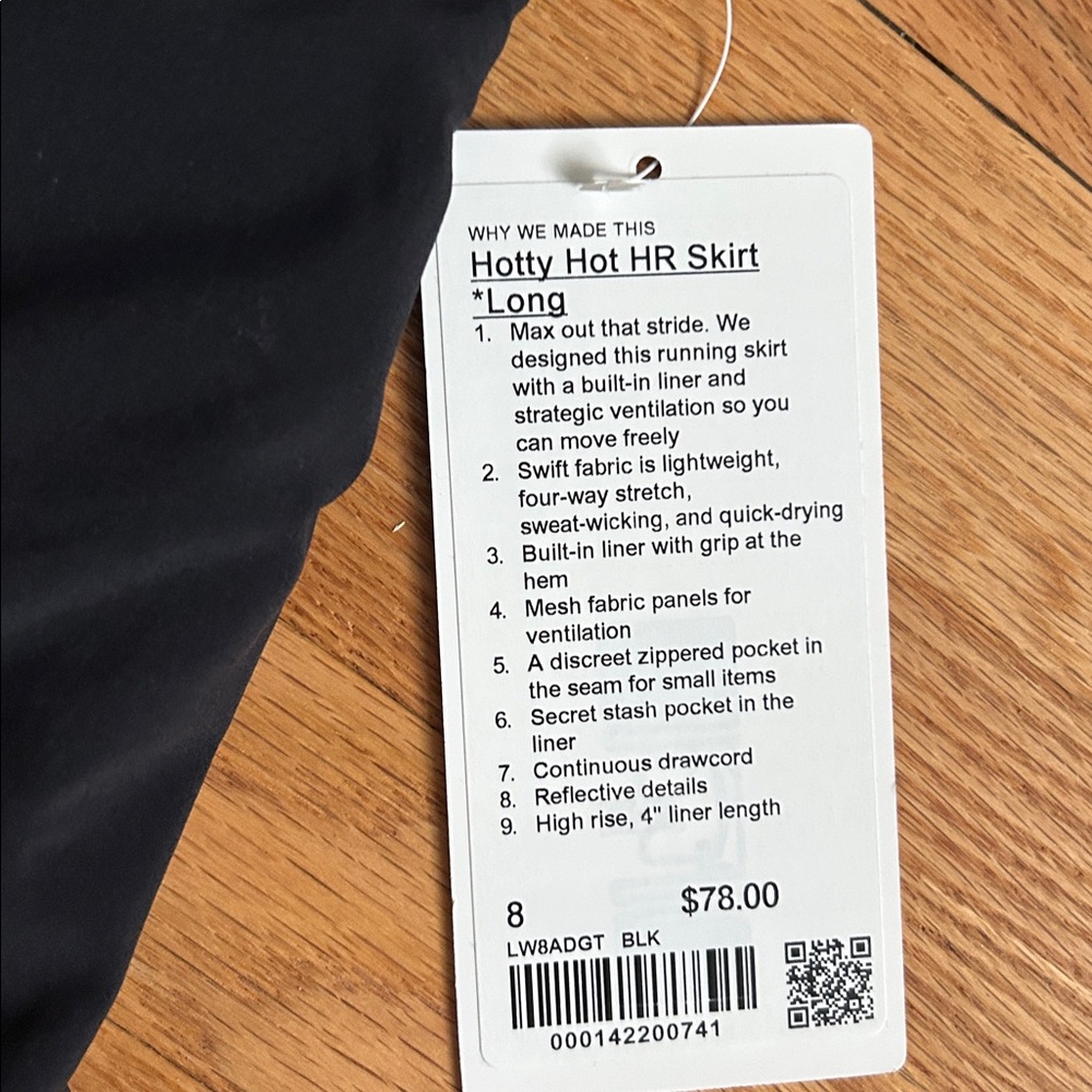 Lululemon Black Athletic Skort size 8 - Picture 2 of 4